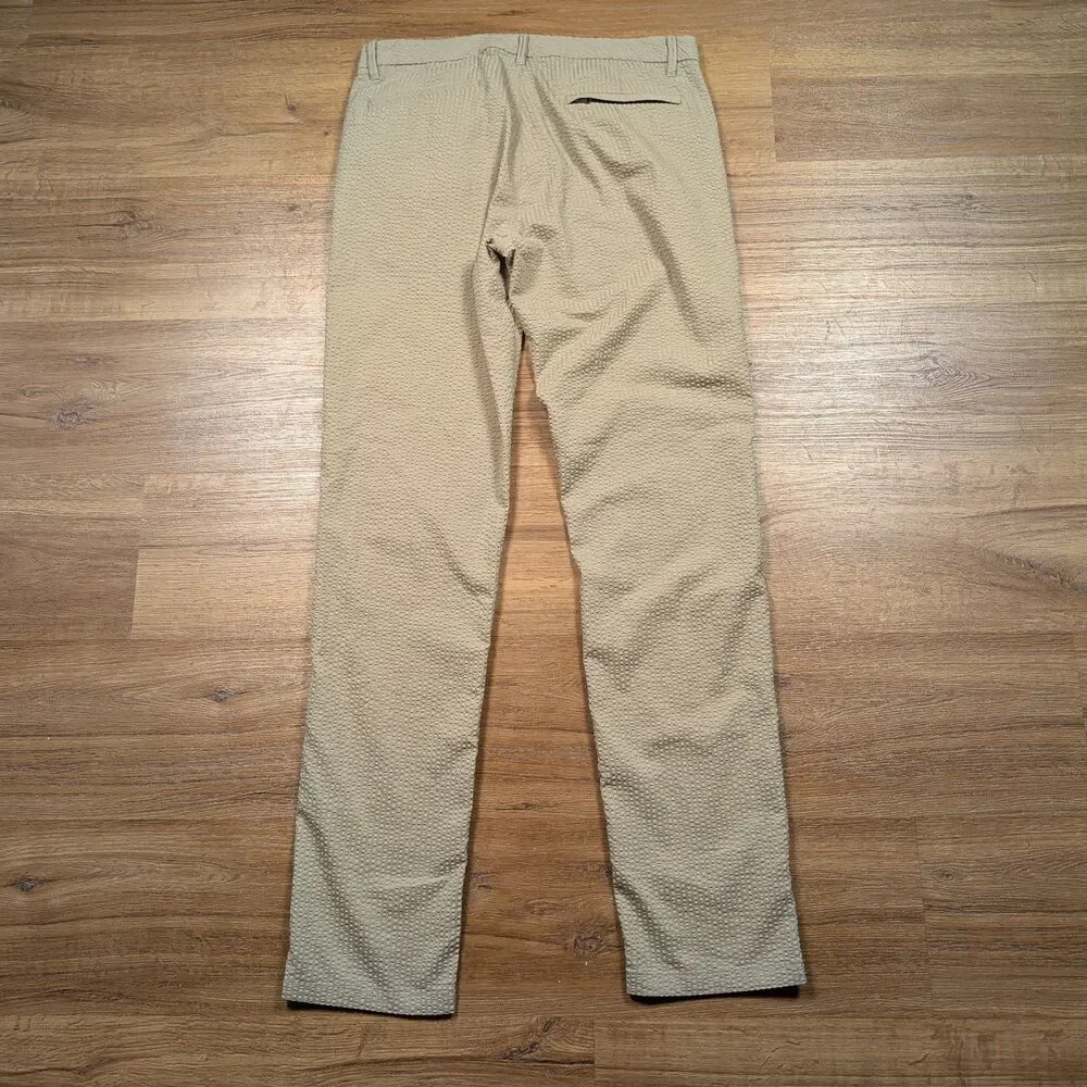 Bonobos Golf Seersucker Chino Pants Mens 32x34 Beige Slim Fit Lightweight